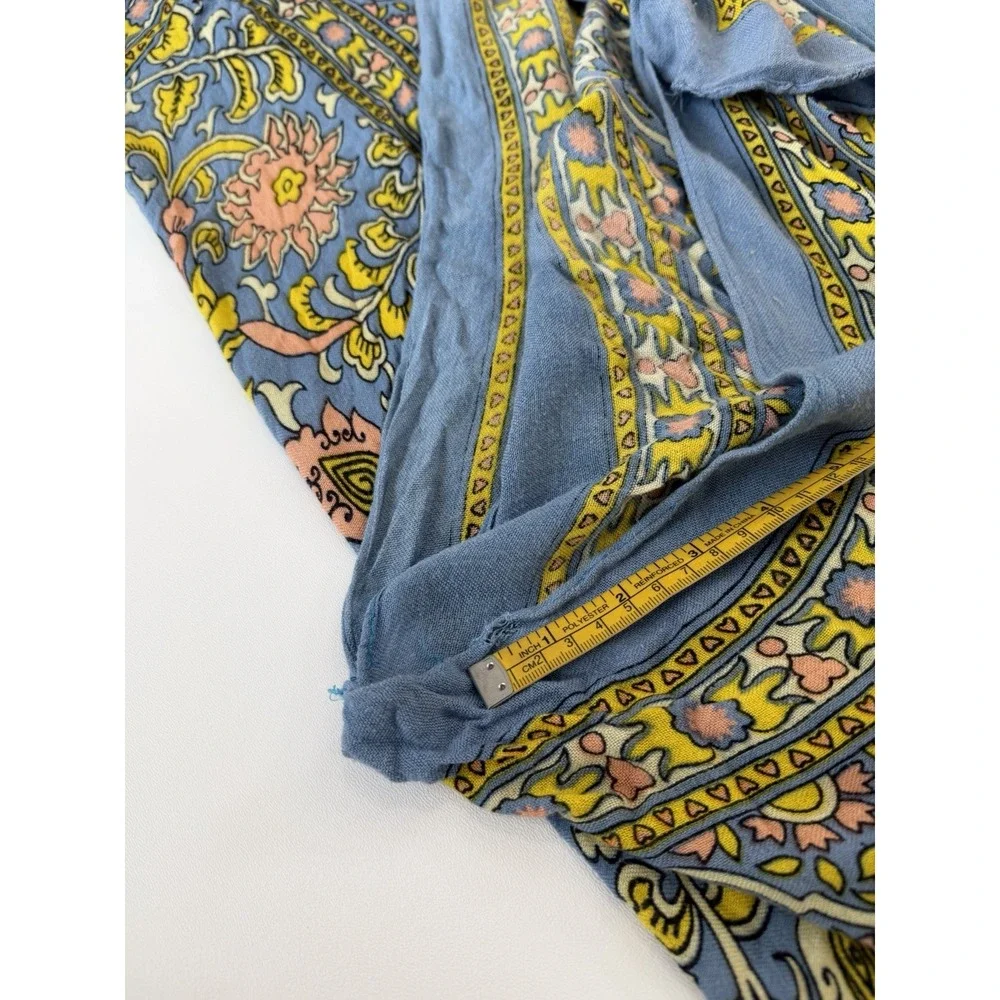 Free People Floral Paisley Kimono Cardigan Boho Open Front Rayon One Size